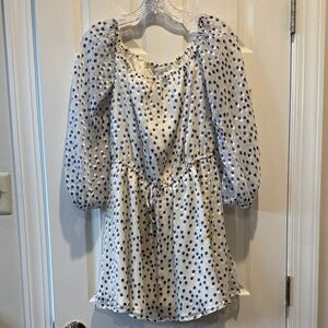 Lovers + Friends Blue Polka Dot Mini Dress